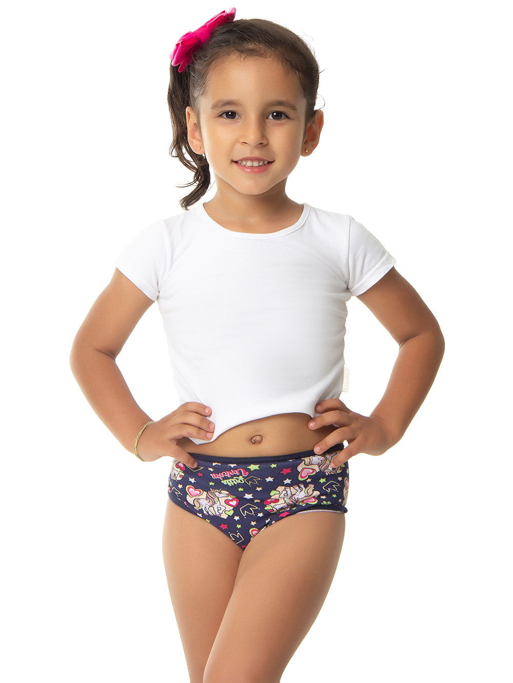 Ref.: 0300 Calcinha Tipo Tanga Infantil Viés Estampada