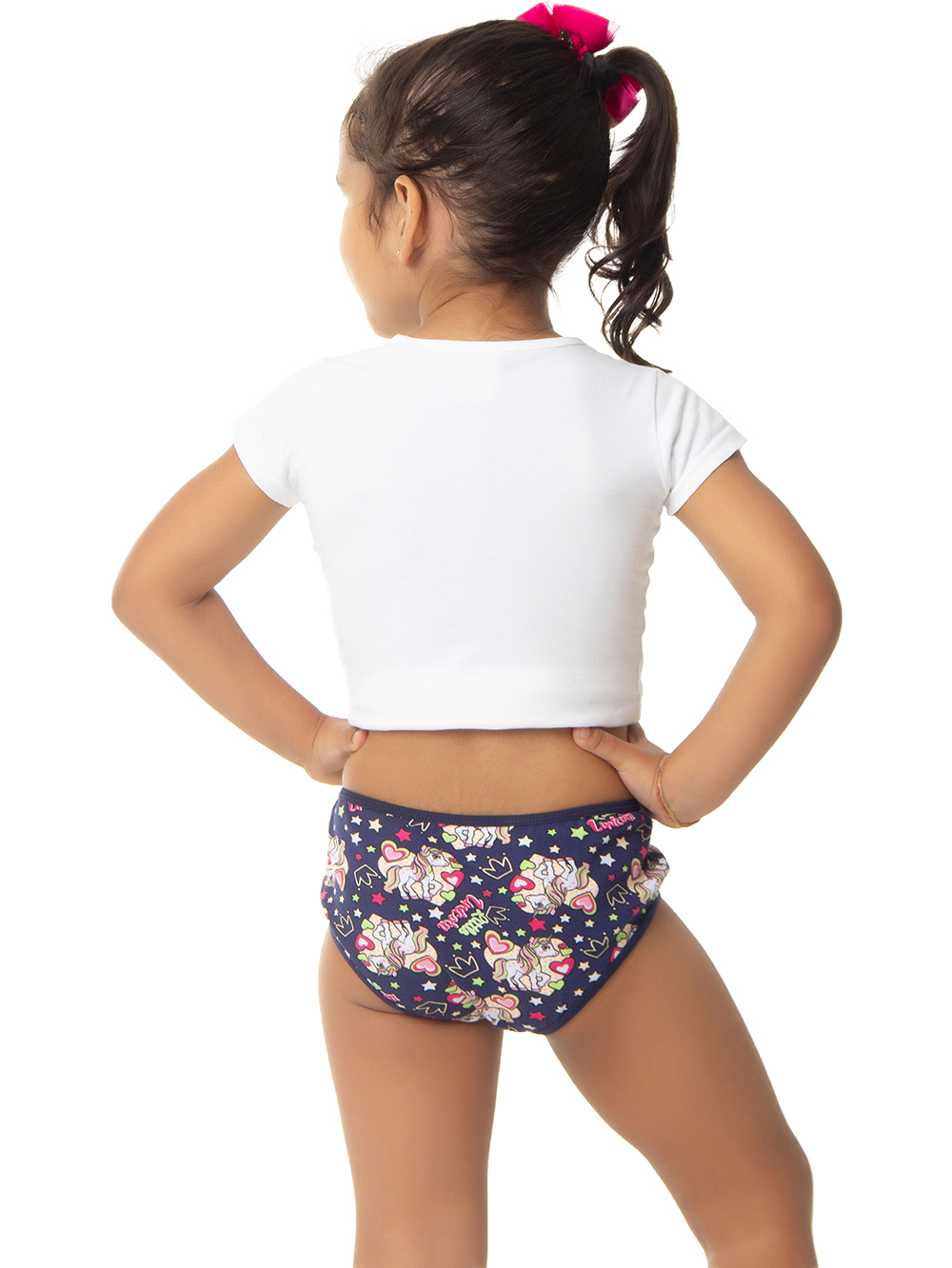 Ref.: 0300 Calcinha Tipo Tanga Infantil Viés Estampada - Imagem 2
