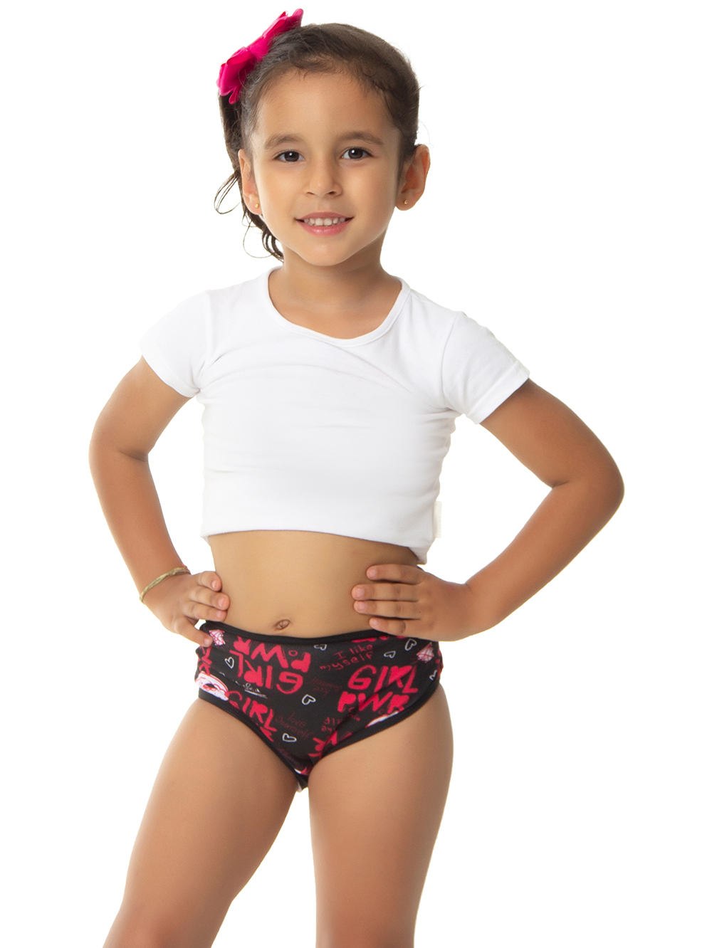 Ref.: 0300 Calcinha Tipo Tanga Infantil Viés Estampada