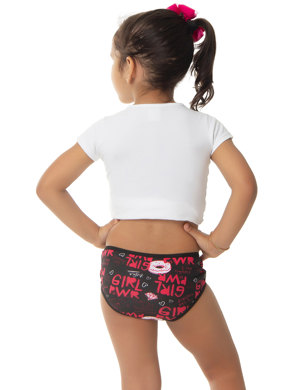 Ref.: 0300 Calcinha Tipo Tanga Infantil Viés Estampada - Imagem 2