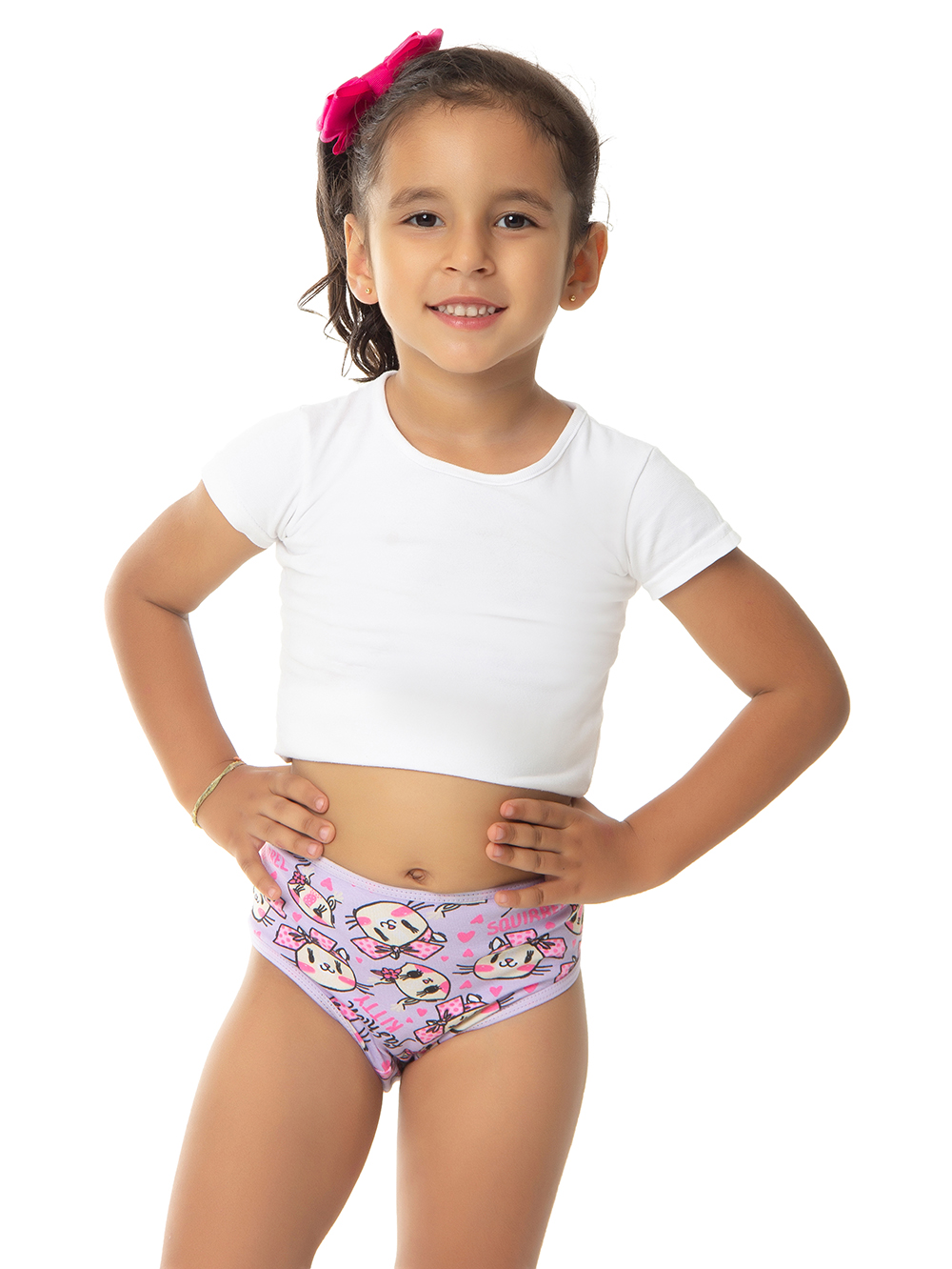 Ref.: 0300 Calcinha Tipo Tanga Infantil Viés Estampada