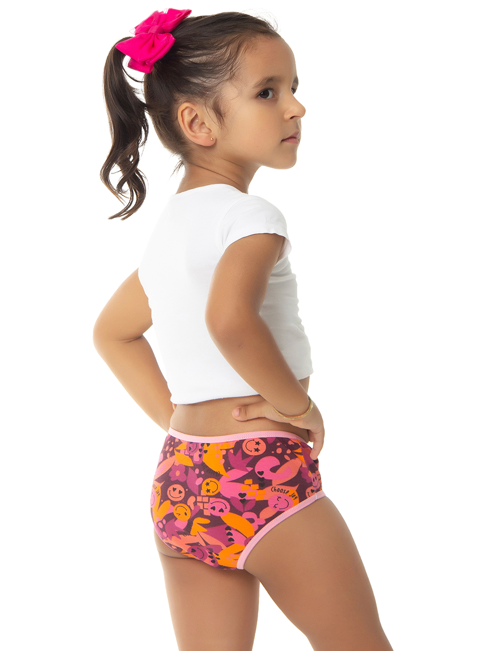 Ref.: 0300 Calcinha Tipo Tanga Infantil Viés Estampada - Imagem 2