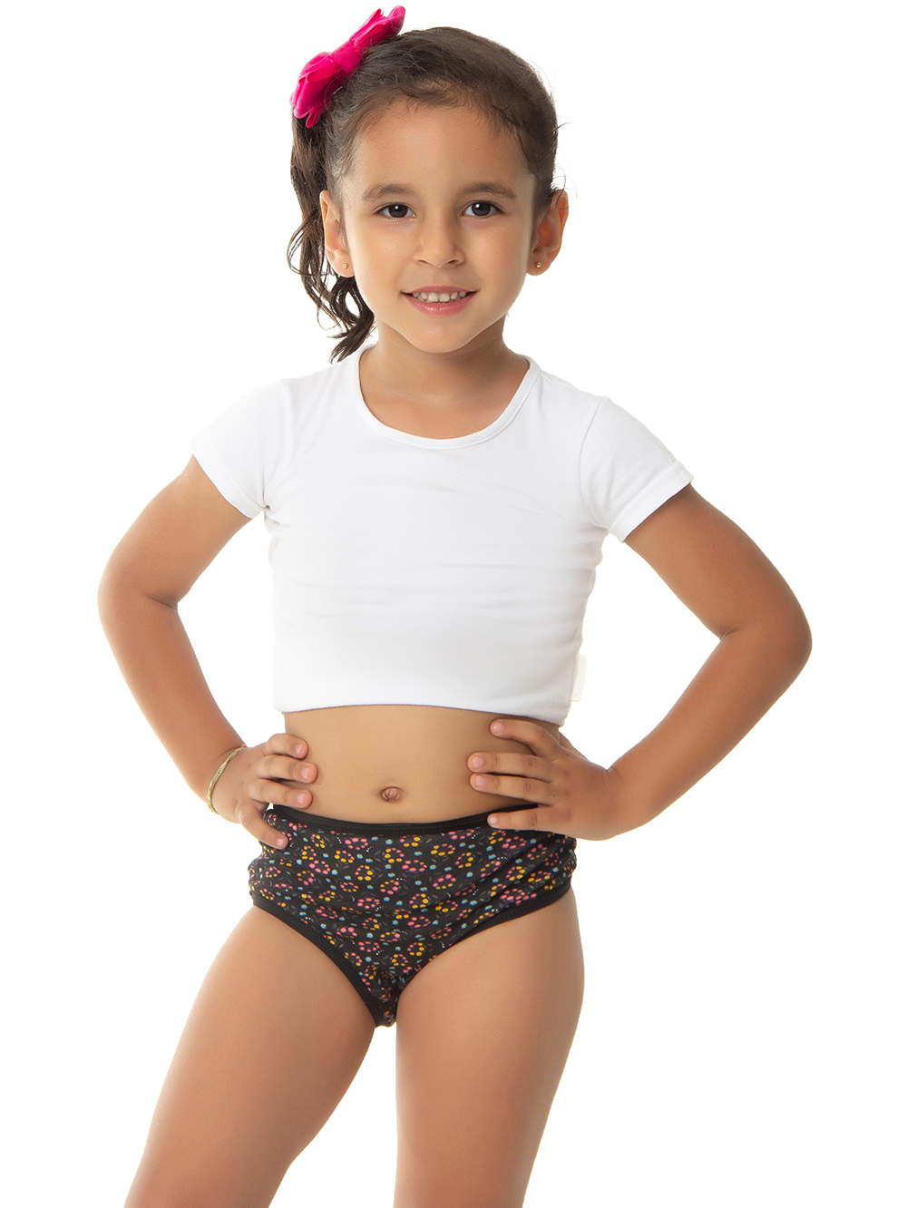Ref.: 0300 Calcinha Tipo Tanga Infantil Viés Estampada
