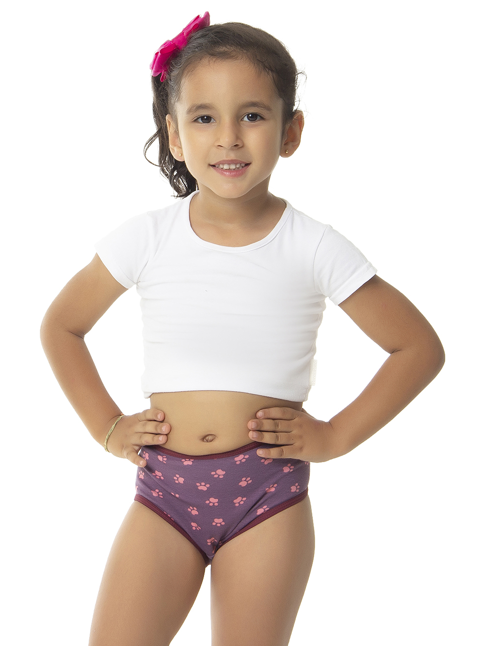Ref.: 0300 Calcinha Tipo Tanga Infantil Viés Estampada